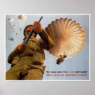British Paratrooper ~ Zijn behoeften komen als eer Poster