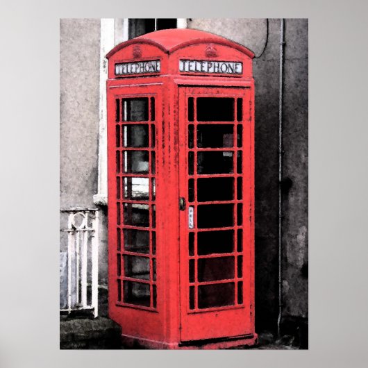 British Phone Booth Fresco Poster (Voorkant)