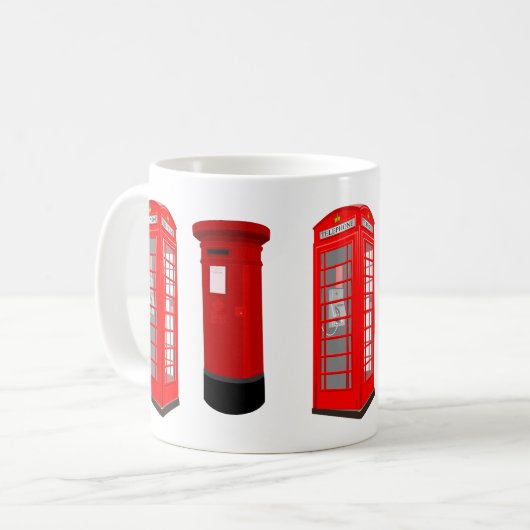 British Phone Booth & Post Box Mug (Devant gauche)