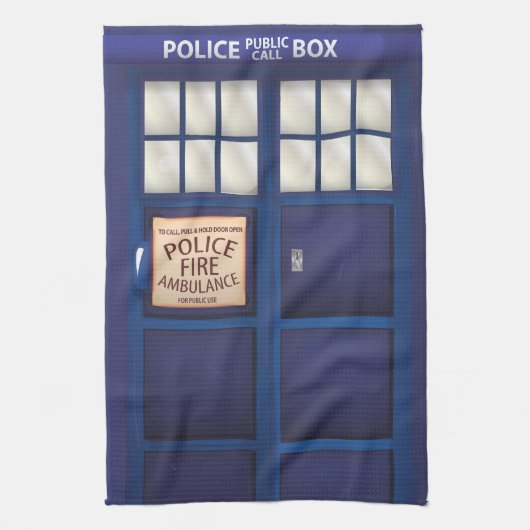 British Police Box Theedoek (Verticaal)