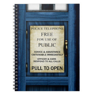 British Police Public Call Box Sign Notebook 2 Notitieboek