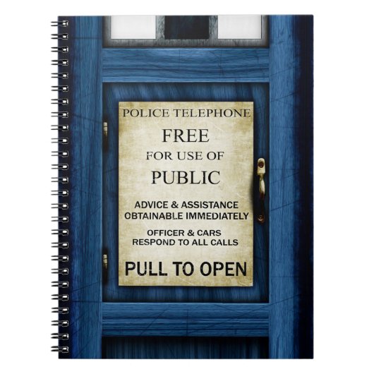 British Police Public Call Box Sign Notebook 2 Notitieboek (Voorkant)