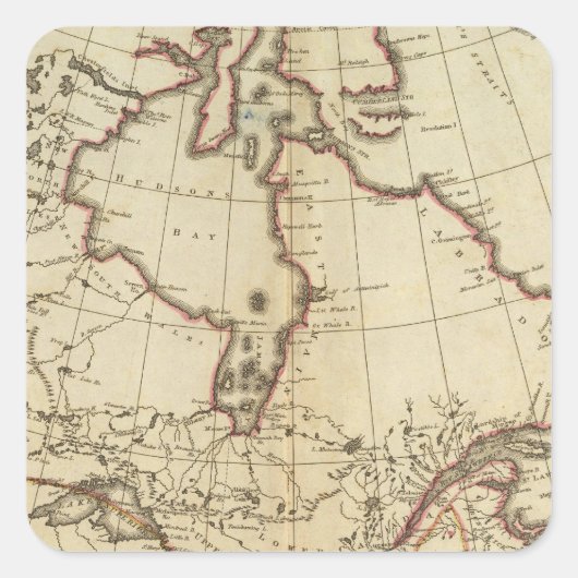 British Possessions in Noord-Amerika Vierkante Sticker (Voorkant)