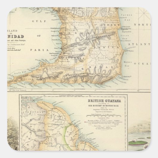 British Possessions on the North East Coast Vierkante Sticker (Voorkant)