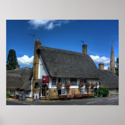 British Pub Print met Thatched Roof (Voorkant)