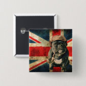 British Pug Vierkante Button 5,1 Cm (Voorkant /achterkant)