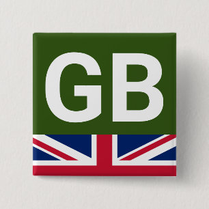 British Racing Green Vierkante Button 5,1 Cm