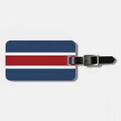 British Racing Stripe Red Blue Bagagelabel (Voorkant horizontaal)