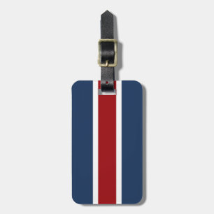 British Racing Stripe Red Blue Bagagelabel