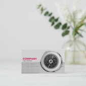 British Radio Dial - Zwart-wit Visitekaartje (Staand voorkant)