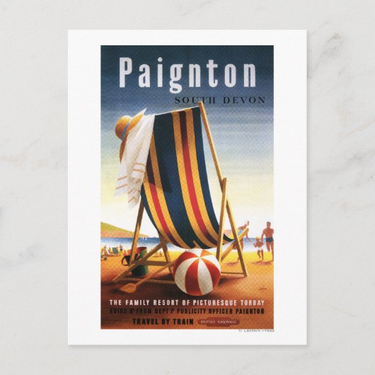 British Railways Beach voorzitter en Ball Poster Briefkaart (Voorkant)