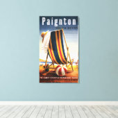 British Railways Beach voorzitter en Ball Poster Canvas Afdruk (Insitu (Houten vloer))