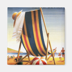 British Railways Beach voorzitter en Ball Poster Magneet