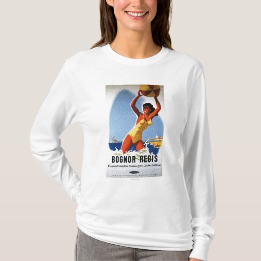 British Railways Girl and Beachball Poster T-shirt (Voorkant)
