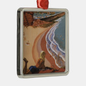 British Railways Girl die op een Cliff kijkt Metalen Ornament (Rechts)