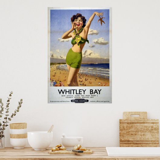 British Railways Whitley Bay 1949 Poster (Keuken)