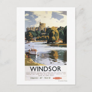 British Railways Windsor Castle Thames Poster Briefkaart