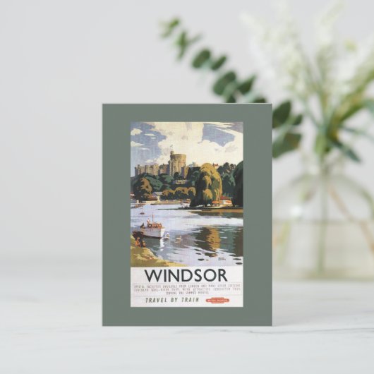 British Railways Windsor Castle Thames Poster Briefkaart (Staand voorkant)