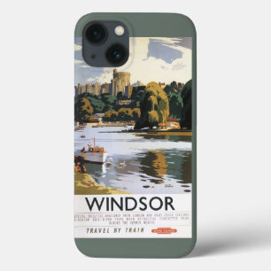 British Railways Windsor Castle Thames Poster iPhone 13 Hoesje