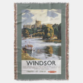 British Railways Windsor Castle Thames Poster Deken (Voorkant Verticaal)