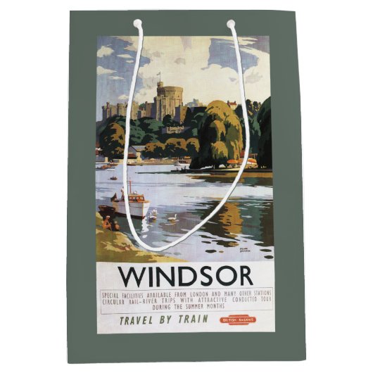 British Railways Windsor Castle Thames Poster Medium Cadeauzakje (Voorkant)