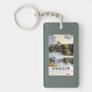 British Railways Windsor Castle Thames Poster Sleutelhanger