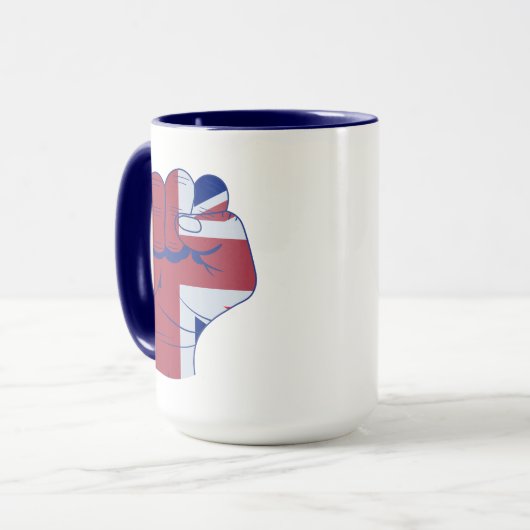 British Raised Fist Mok (Voorkant links)