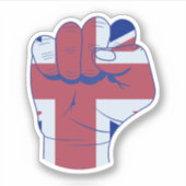 British Raised Fist Sticker (Voorkant)