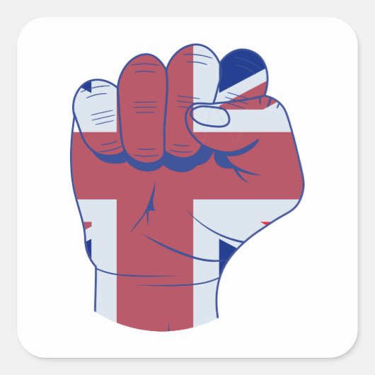 British Raised Fist Vierkante Sticker (Voorkant)