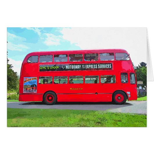 BRITISH RED BUS KAART (Voorkant Horizontaal)