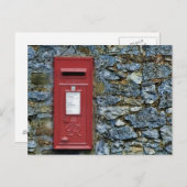 British Red Post Box Stone Wall Afbeelding Briefka Briefkaart (Voorkant / Achterkant)