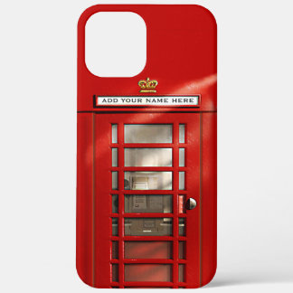 British Red Telephone Booth gepersonaliseerd iPhone 12 Pro Max Hoesje