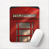 British Red Telephone Box Mousepad Muismat (Met muis)