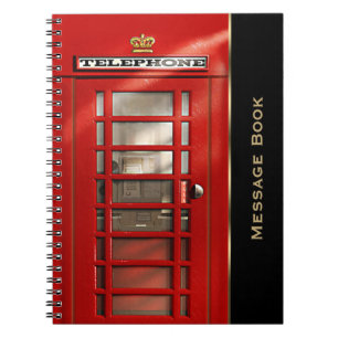 British Red Telephone Box op persoonlijke titel Notitieboek