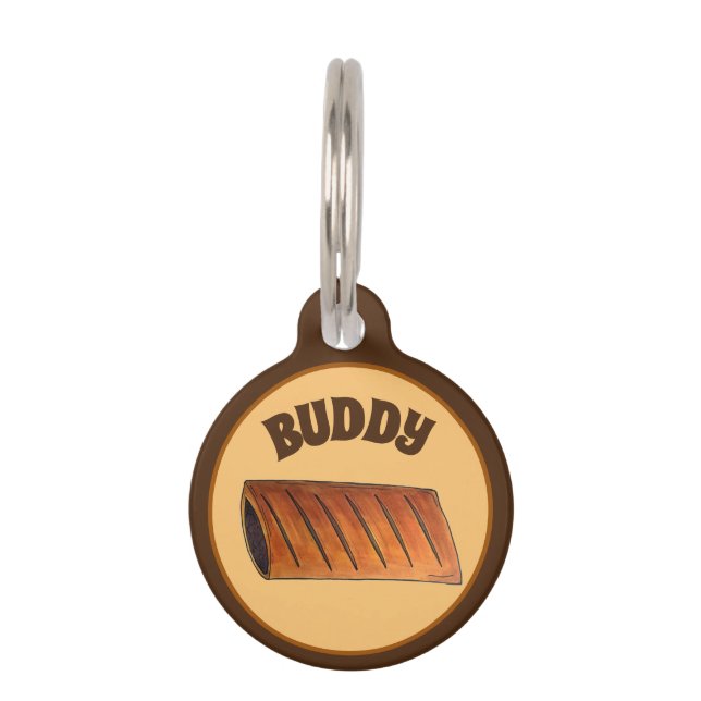 British Sause Roll Savory Pastry Weiner Dog Huisdierpenning (Voorkant)