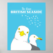 British Seaside Resort Seagull Retro Affiche de vo (Devant)