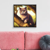 British Shorthair Cat Canvas Afdruk (Insitu (Woonkamer))