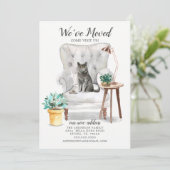 British Shorthair Cat Moving Faire-part (Debout devant)