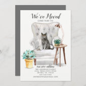 British Shorthair Cat Moving Faire-part (Devant / Derrière)