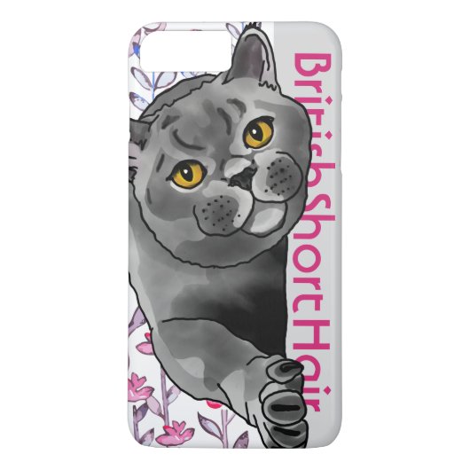 British Shorthair Cat + Pet Name Case-Mate iPhone Case (Achterkant)