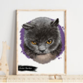 British Shorthair Cat Print | Kat-wanddruk