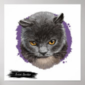 British Shorthair Cat Print | Kat-wanddruk (Voorkant)