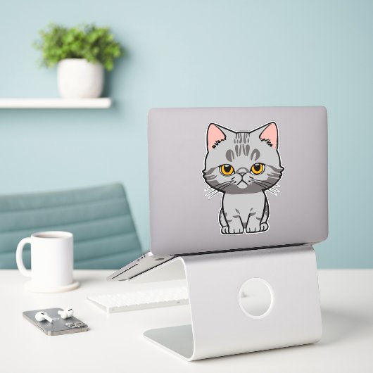 British Shorthair Sticker (Laptop op bureau)