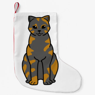 British Shorthair Tortie Cat Cartoon Kleine Kerstsok