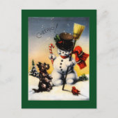 British Snowman en Scotty Dog Cheerio! Briefkaart (Voorkant)