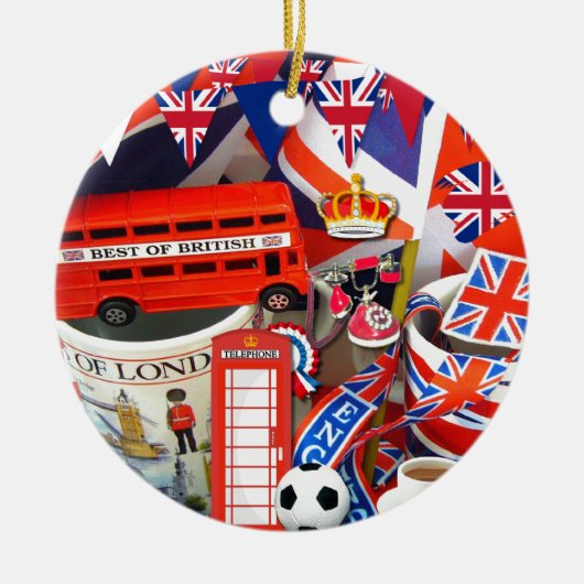 British Souvenirs kerstversier Keramisch Ornament (Voorkant)