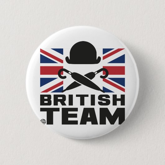 BRITISH TEAM 2 RONDE BUTTON 5,7 CM (Voorkant)