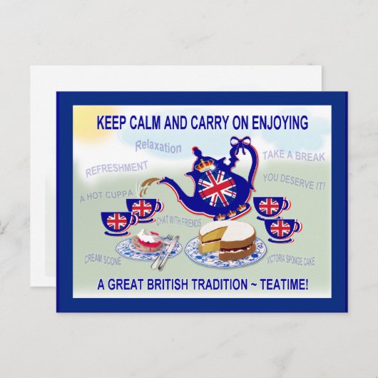 British Teatime ~ Carte postale (Devant / Derrière)