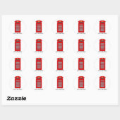 British Telephone Box Ronde Sticker (Vel)