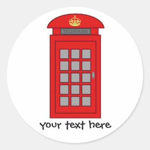 British Telephone Box Ronde Sticker